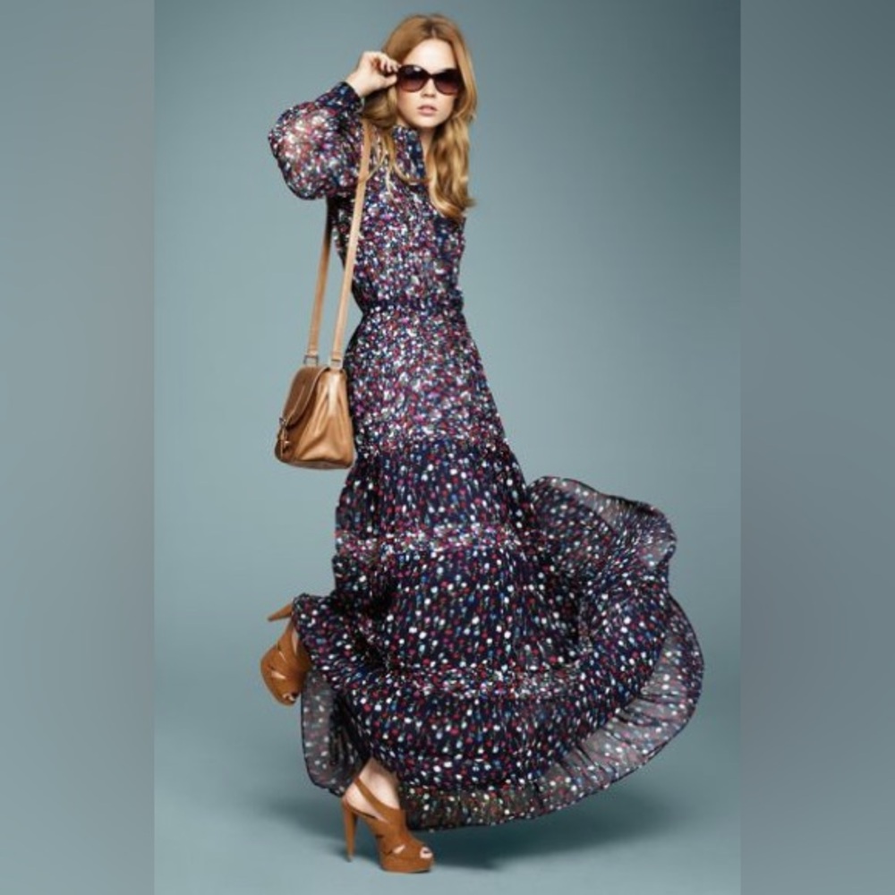 Mango Vibrant Long Sleeve Dress - Multicolor